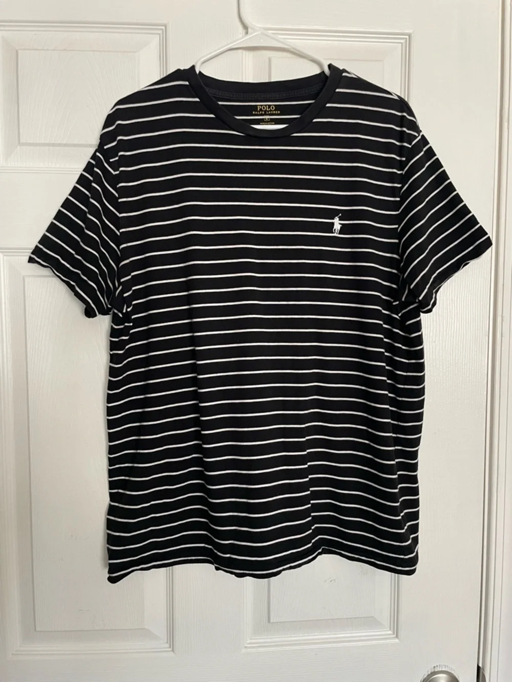 Polo by Ralph Lauren Black & White Striped Crew Tee